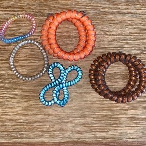8 Miscellaneous No-Crease Teleties Hairties for Ponytails, Buns, Etc.